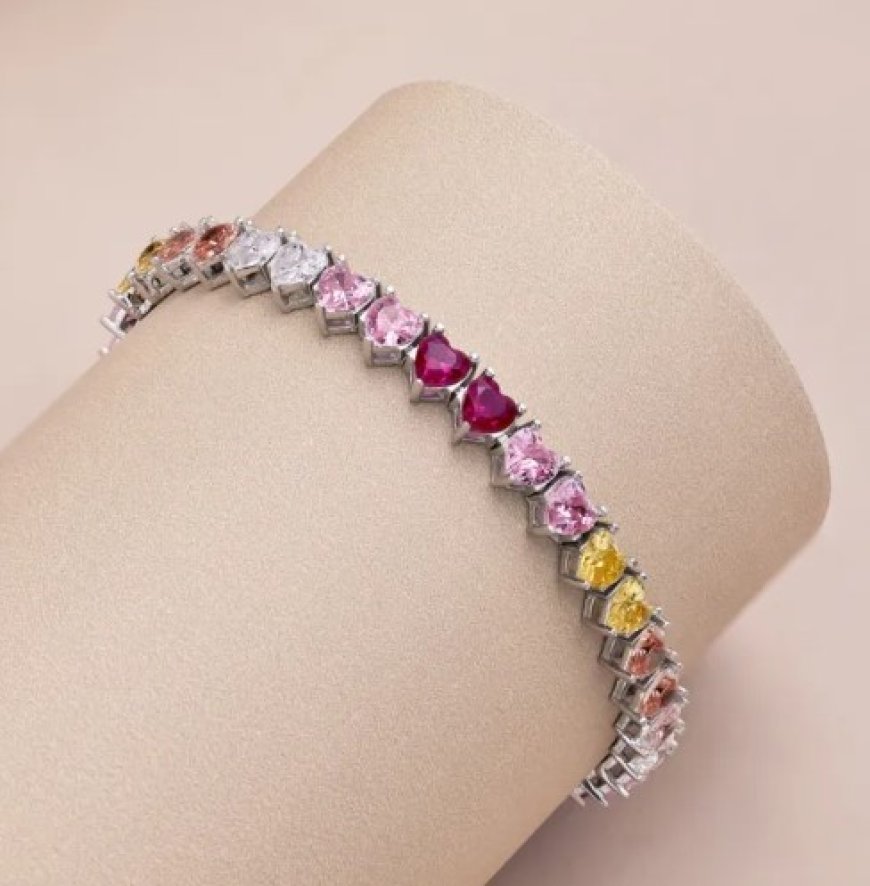 Improve Your Style with DEDEJILL Tennis Heart Bracelet