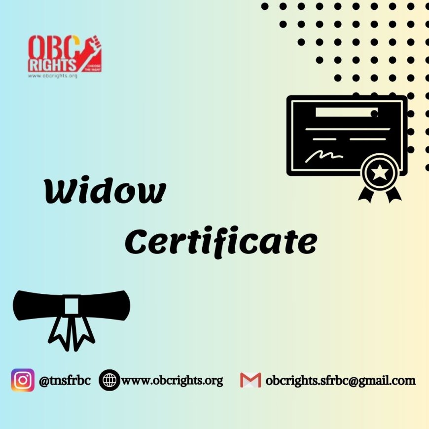 Widow Certificate application needed documents in Tamil Nadu