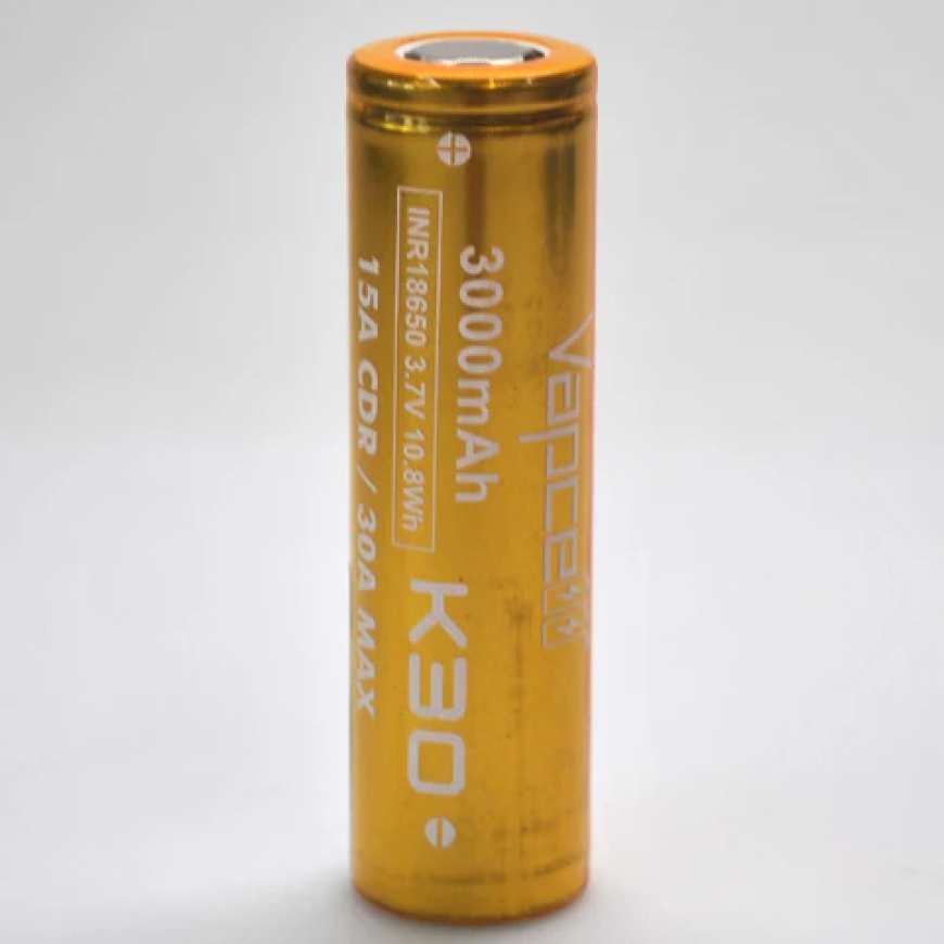 Unveiling the Power Vapcell K30 18650 15A/30A Flat Top 3000mAh Battery