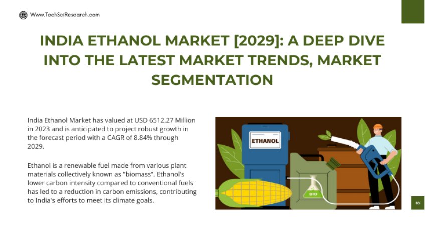 India Ethanol Market Surges: Reaching USD 6512.27 Million in 2023, Expected to Maintain 8.84% CAGR till 2029