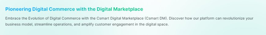 Unveiling the Csmart Digital Marketplace: A Gateway to Digital Commerce Success